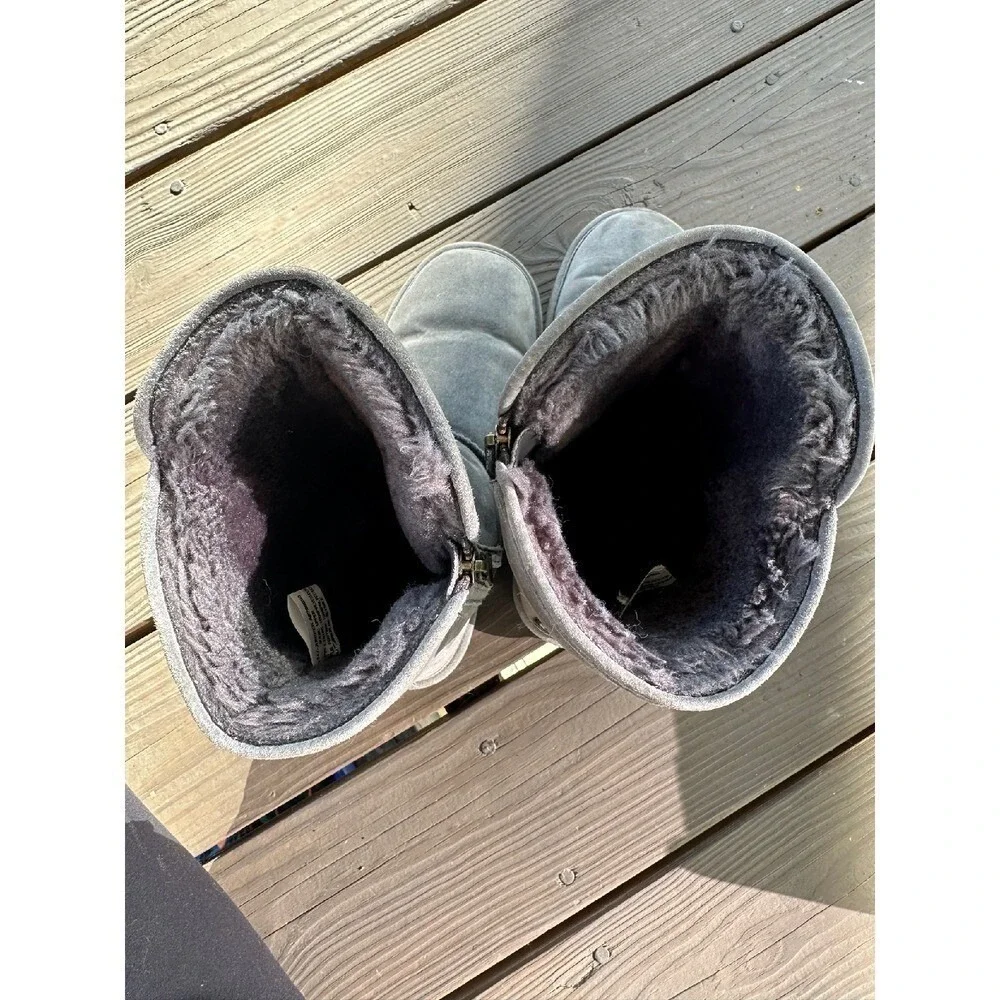 LAMO Suede Boots Winter‎ Gray Leather Faux Fur Lined Women's Size 9